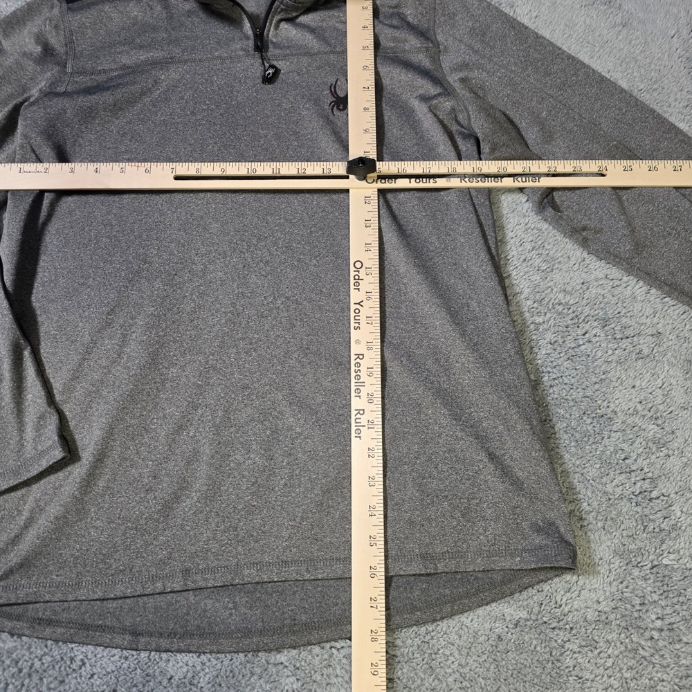 Spyder Mens Medium Pullover Gray Quarter Zip Active Performance Heathered 1254 - Picture 2 of 5
